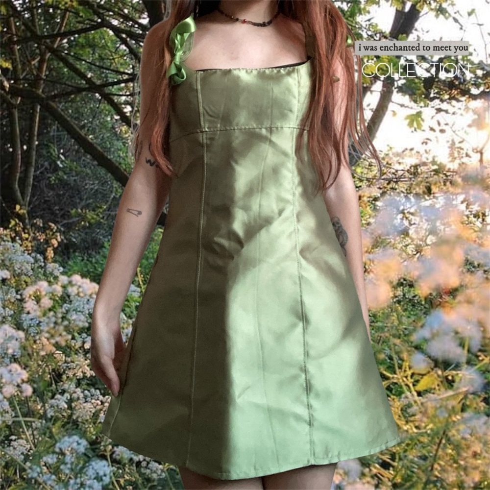 NWT Current Mood by Dolls Kill Fairycore Pixie Stardust Mini Dress in Green